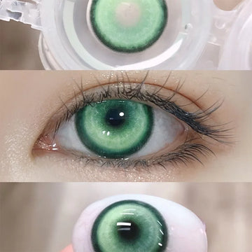 Qfdian 1pair Cosplay Koi Blue Green Pink Red Brown Violet Contact Lenses Halloween Scary Softlens 14.5mm
